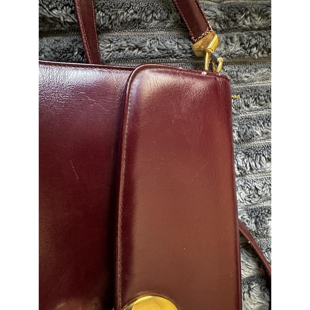 Vintage Christian Dior Burgundy Bag Gold Hardware Shoulder Strap or Clutch. - Picture 5 of 7